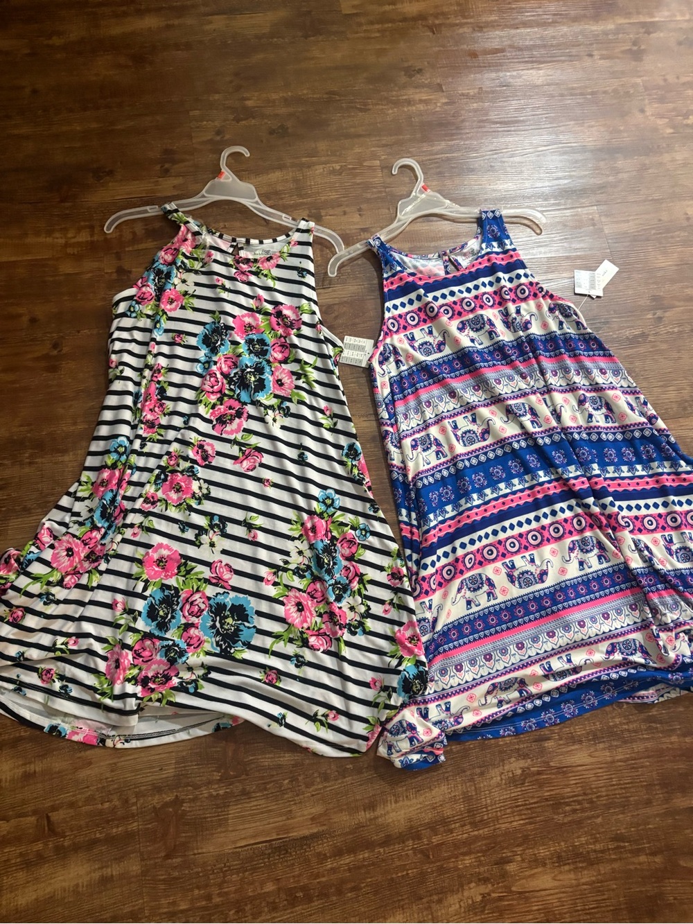 Bobbie Brooks Girls Floral & Patterned Swing Dress - Pink, Blue, Black